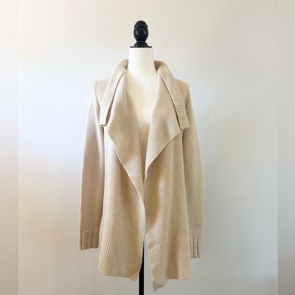 VINCE Tan Cardigan Draped Front Long, luxury Yak Wool - size Medium - Picture 3 of 10